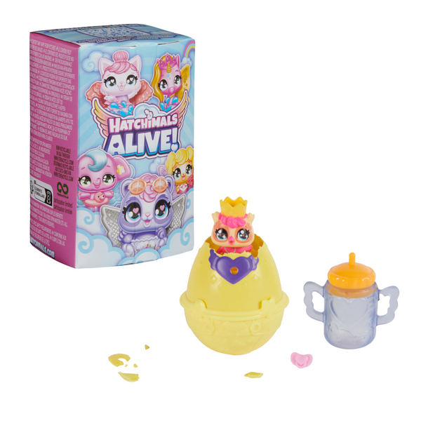 Hatchimals Alive, 1-Pack Blind Box Surprise Mini Figures Toy in  Self-Hatching Egg (Style May