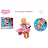 Famosa - Nenuco Time To Swim Soft Baby Doll with Cute Swimsuit and Float