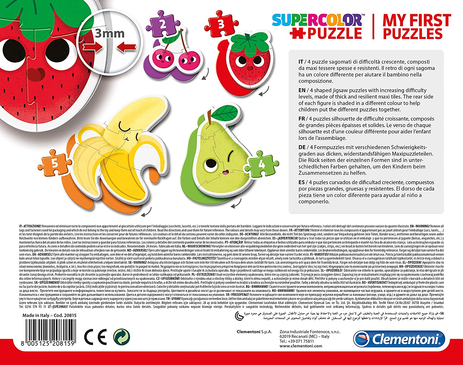 Puzzle Clementoni My First Puzzle Fruits 2-3-4-5 Pieces 